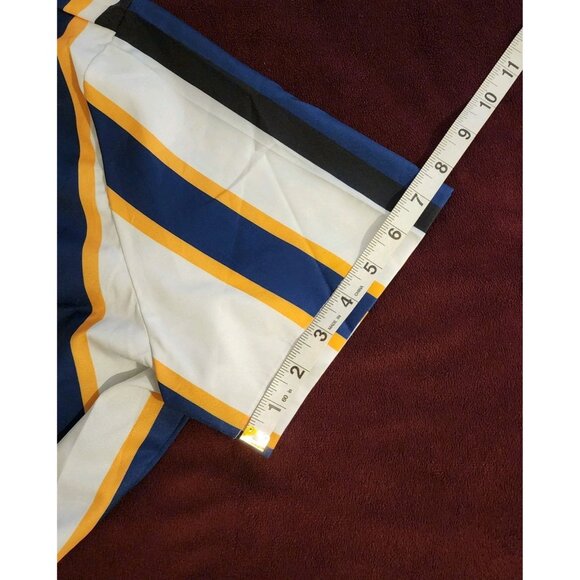 Men's Button Down Shirt Short Sleeve Striped Multicolor Size Medium - Picture 12 of 14